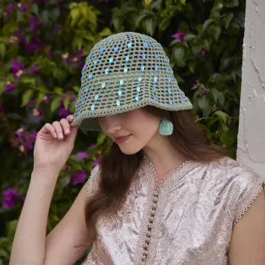 Lele Sadoughi HIGH TIDE MAYA BUCKET HAT | Thumbnail 4 Lele Sadoughi HIGH TIDE MAYA BUCKET HAT | Thumbnail 4