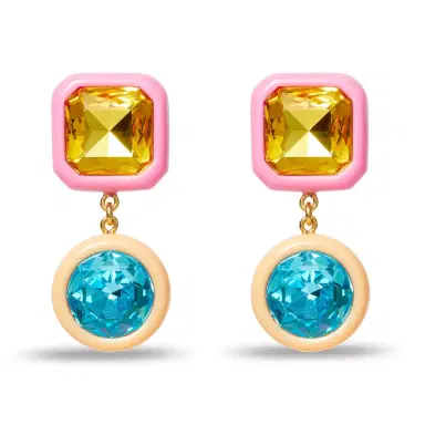 Lele Sadoughi POP PINK GEM DROP EARRINGS | Thumbnail 1 Lele Sadoughi POP PINK GEM DROP EARRINGS | Thumbnail 1