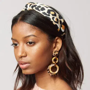 Lele Sadoughi SILK LEOPARD PRINT HEADBAND | Thumbnail 3 Lele Sadoughi SILK LEOPARD PRINT HEADBAND | Thumbnail 3
