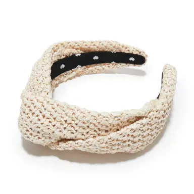 Lele Sadoughi WHITE WASH RAFFIA GRETA HEADBAND | Thumbnail 1 Lele Sadoughi WHITE WASH RAFFIA GRETA HEADBAND | Thumbnail 1