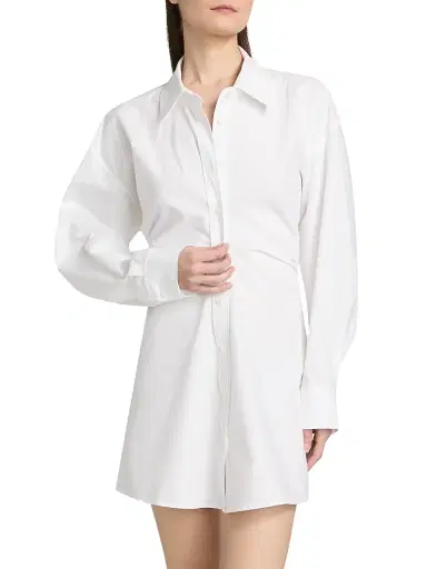 Alexander Wang Women's Cotton Poplin Mini-Shirtdress - White | Thumbnail 3 Alexander Wang Women's Cotton Poplin Mini-Shirtdress - White | Thumbnail 3