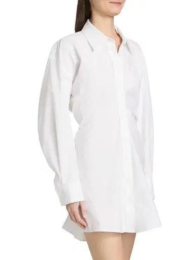 Alexander Wang Women's Cotton Poplin Mini-Shirtdress - White | Thumbnail 4 Alexander Wang Women's Cotton Poplin Mini-Shirtdress - White | Thumbnail 4