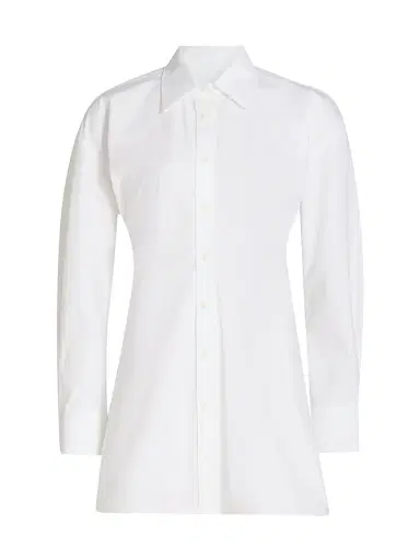 Alexander Wang Women's Cotton Poplin Mini-Shirtdress - White | Thumbnail 1 Alexander Wang Women's Cotton Poplin Mini-Shirtdress - White | Thumbnail 1