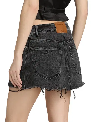 Alexander Wang Women's Distressed Double-Layer Skort - Grey Aged | Thumbnail 5 Alexander Wang Women's Distressed Double-Layer Skort - Grey Aged | Thumbnail 5