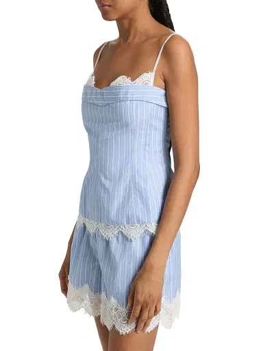 Simkhai Women's Contrast Lace-Trim Poplin Bustier Top | Thumbnail 4 Simkhai Women's Contrast Lace-Trim Poplin Bustier Top | Thumbnail 4