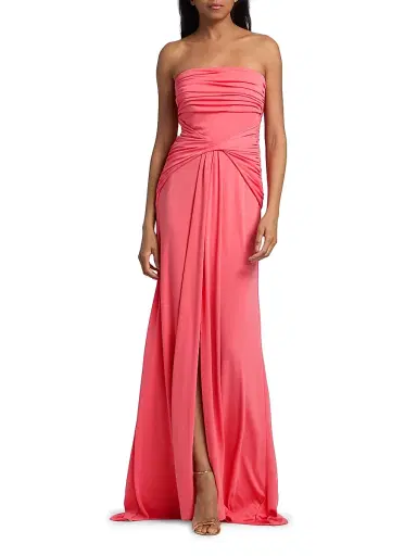 Cinq à Sept Women's Olena Strapless Draped Gown - Sunset Blush - Size 14 | Thumbnail 2 Cinq à Sept Women's Olena Strapless Draped Gown - Sunset Blush - Size 14 | Thumbnail 2
