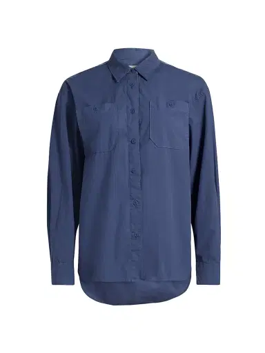 Nili Lotan Women's Onora Cotton Shirt - French Navy - Size XL | Thumbnail 1 Nili Lotan Women's Onora Cotton Shirt - French Navy - Size XL | Thumbnail 1