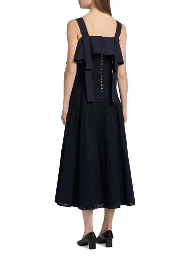 3.1 Phillip Lim Women's Broderie Anglaise Patchwork Midi-Dress - Midnight - Size 12 | Thumbnail 5 3.1 Phillip Lim Women's Broderie Anglaise Patchwork Midi-Dress - Midnight - Size 12 | Thumbnail 5
