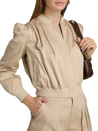 Generation Love Women's Sariah Cotton Sateen Crop Bomber Jacket | Thumbnail 6 Generation Love Women's Sariah Cotton Sateen Crop Bomber Jacket | Thumbnail 6