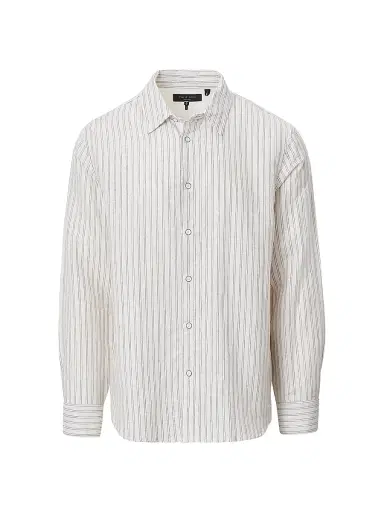 rag & bone Men's Finch Striped Linen-Cotton Shirt - Pale Tusk | Thumbnail 1 rag & bone Men's Finch Striped Linen-Cotton Shirt - Pale Tusk | Thumbnail 1