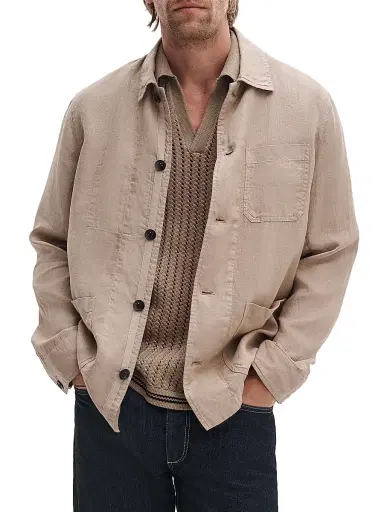 rag & bone Men's Evan Chore Linen Jacket - Winter Grey | Thumbnail 3 rag & bone Men's Evan Chore Linen Jacket - Winter Grey | Thumbnail 3