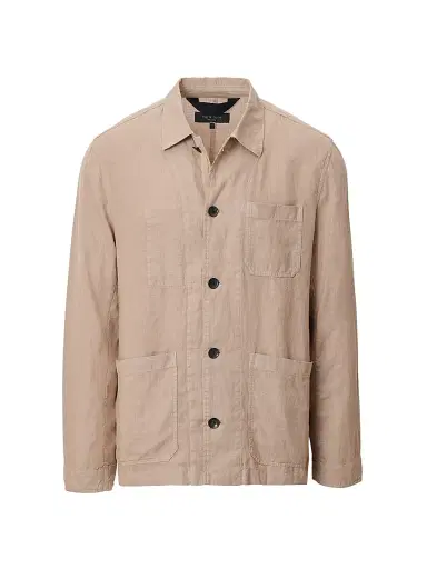 rag & bone Men's Evan Chore Linen Jacket - Winter Grey | Thumbnail 1 rag & bone Men's Evan Chore Linen Jacket - Winter Grey | Thumbnail 1