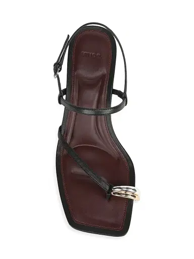Vince Women's Polli 40MM Strappy Leather Kitten-Heel Sandals - Black | Thumbnail 4 Vince Women's Polli 40MM Strappy Leather Kitten-Heel Sandals - Black | Thumbnail 4