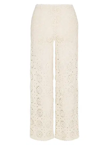 Frame Women's Crochet Cotton Pants - Cream - Size Large | Thumbnail 2 Frame Women's Crochet Cotton Pants - Cream - Size Large | Thumbnail 2