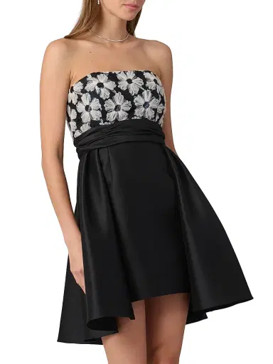 Shoshanna Women's Mandy Strapless Cocktail Dress - Jet | Thumbnail 2 Shoshanna Women's Mandy Strapless Cocktail Dress - Jet | Thumbnail 2