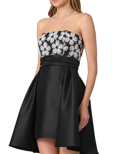 Shoshanna Women's Mandy Strapless Cocktail Dress - Jet | Thumbnail 4 Shoshanna Women's Mandy Strapless Cocktail Dress - Jet | Thumbnail 4