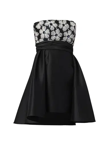 Shoshanna Women's Mandy Strapless Cocktail Dress - Jet | Thumbnail 1 Shoshanna Women's Mandy Strapless Cocktail Dress - Jet | Thumbnail 1