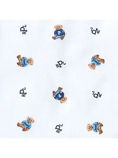 Polo Ralph Lauren Baby Boy's Bear Print Cotton Footie - White Navy | Thumbnail 4 Polo Ralph Lauren Baby Boy's Bear Print Cotton Footie - White Navy | Thumbnail 4