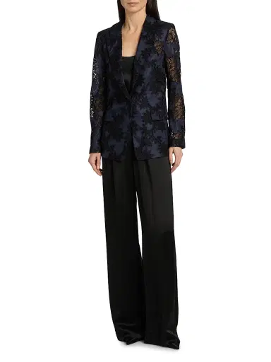 Ungaro Women's Cornelia Lace Cut-Out Jacket - Midnight - Size XL | Thumbnail 2 Ungaro Women's Cornelia Lace Cut-Out Jacket - Midnight - Size XL | Thumbnail 2