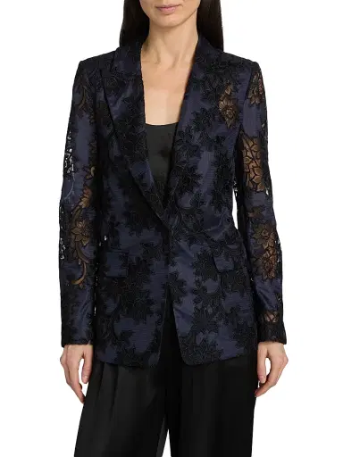 Ungaro Women's Cornelia Lace Cut-Out Jacket - Midnight - Size XL | Thumbnail 3 Ungaro Women's Cornelia Lace Cut-Out Jacket - Midnight - Size XL | Thumbnail 3