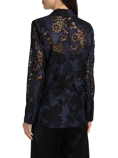 Ungaro Women's Cornelia Lace Cut-Out Jacket - Midnight - Size XL | Thumbnail 5 Ungaro Women's Cornelia Lace Cut-Out Jacket - Midnight - Size XL | Thumbnail 5