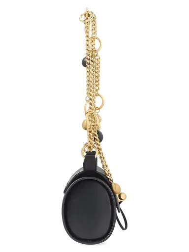 Givenchy Women's Pout Small Shoulder Bag in Leather with Lucky Charms Chain - Black | Thumbnail 3 Givenchy Women's Pout Small Shoulder Bag in Leather with Lucky Charms Chain - Black | Thumbnail 3