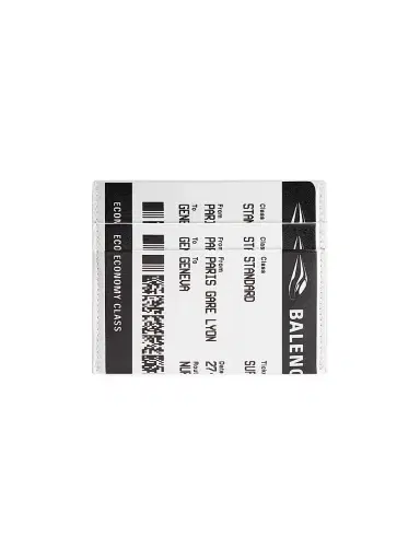 Balenciaga Men's Passport Boarding Card Holder - Black White | Thumbnail 1 Balenciaga Men's Passport Boarding Card Holder - Black White | Thumbnail 1