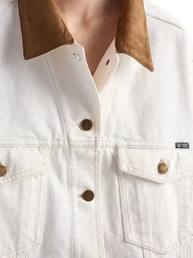 Prada Women's Old Denim Blouson Jacket - White | Thumbnail 6 Prada Women's Old Denim Blouson Jacket - White | Thumbnail 6
