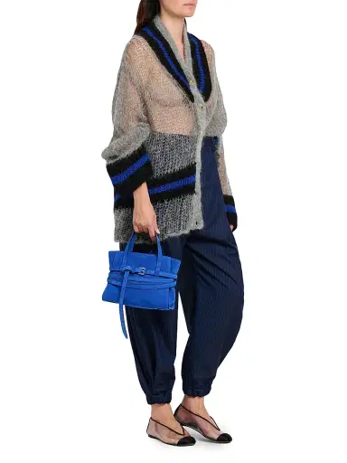 Moschino Women's Klien Suede Top Handle Bag - Klien | Thumbnail 2 Moschino Women's Klien Suede Top Handle Bag - Klien | Thumbnail 2