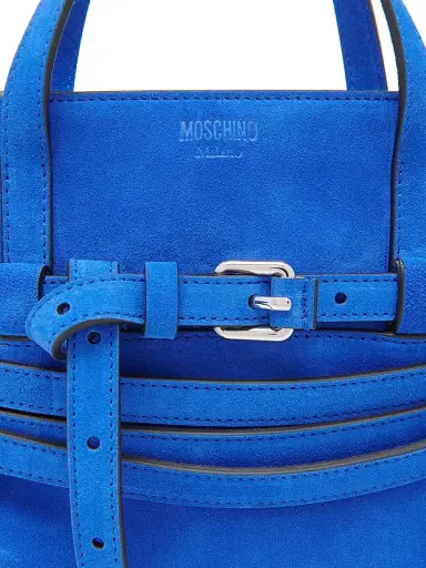 Moschino Women's Klien Suede Top Handle Bag - Klien | Thumbnail 5 Moschino Women's Klien Suede Top Handle Bag - Klien | Thumbnail 5