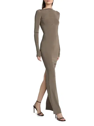 Rick Owens Women's Temple Seamed Gown - Dust - Size 2 | Thumbnail 2 Rick Owens Women's Temple Seamed Gown - Dust - Size 2 | Thumbnail 2