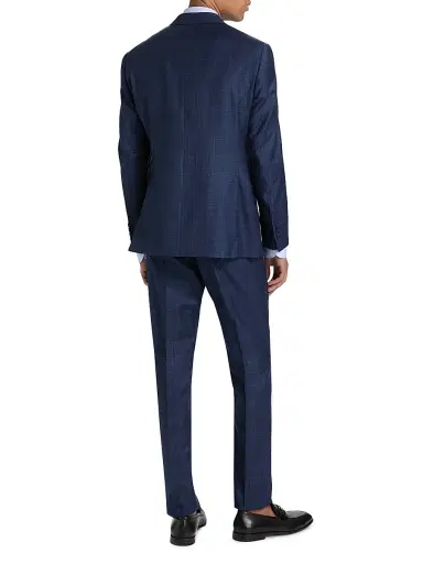 Emporio Armani Men's Windowpane Plaid Single-Breasted Wool Suit - High Blue | Thumbnail 5 Emporio Armani Men's Windowpane Plaid Single-Breasted Wool Suit - High Blue | Thumbnail 5