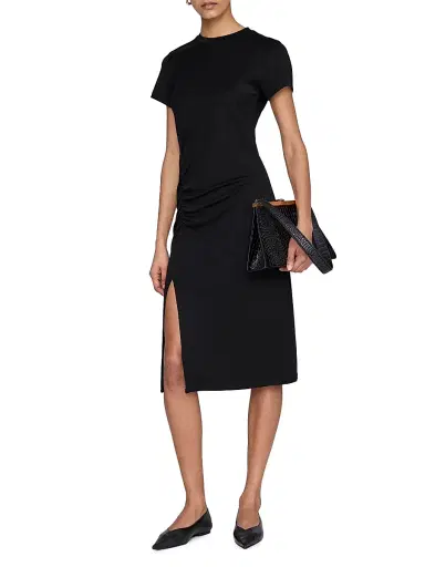 Anine Bing Women's Vida Ruched Midi-Dress | Thumbnail 2 Anine Bing Women's Vida Ruched Midi-Dress | Thumbnail 2