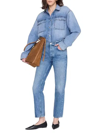 Anine Bing Women's Kate Straight-Fit Jeans - Washed Blue - Size 32 | Thumbnail 2 Anine Bing Women's Kate Straight-Fit Jeans - Washed Blue - Size 32 | Thumbnail 2
