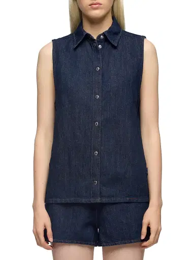 7 For All Mankind Women's Denim Sleeveless Shirt - Blossom - Size XS | Thumbnail 3 7 For All Mankind Women's Denim Sleeveless Shirt - Blossom - Size XS | Thumbnail 3