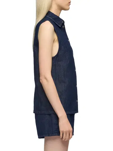7 For All Mankind Women's Denim Sleeveless Shirt - Blossom - Size XS | Thumbnail 4 7 For All Mankind Women's Denim Sleeveless Shirt - Blossom - Size XS | Thumbnail 4