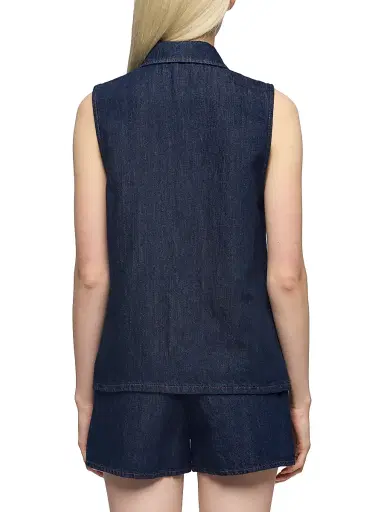 7 For All Mankind Women's Denim Sleeveless Shirt - Blossom - Size XS | Thumbnail 5 7 For All Mankind Women's Denim Sleeveless Shirt - Blossom - Size XS | Thumbnail 5