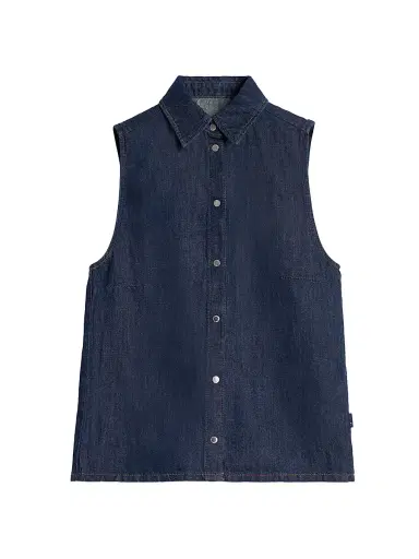 7 For All Mankind Women's Denim Sleeveless Shirt - Blossom - Size XS | Thumbnail 1 7 For All Mankind Women's Denim Sleeveless Shirt - Blossom - Size XS | Thumbnail 1