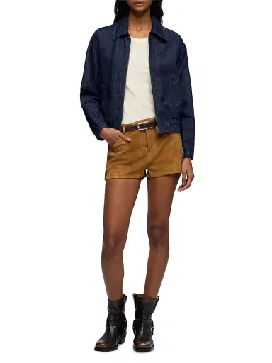 7 For All Mankind Women's Denim Bomber Jacket - Blossom - Size Small | Thumbnail 2 7 For All Mankind Women's Denim Bomber Jacket - Blossom - Size Small | Thumbnail 2