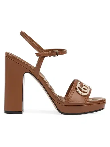 Gucci Women's New Marmont Leather Platform Sandals - Light Brown - Size 11 | Thumbnail 1 Gucci Women's New Marmont Leather Platform Sandals - Light Brown - Size 11 | Thumbnail 1