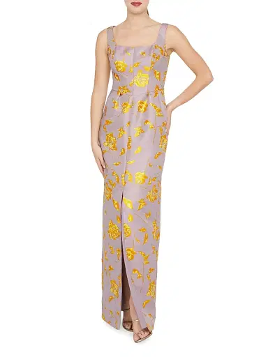 Kay Unger Women's Indiana Floral Column Gown - Lilac Mist | Thumbnail 2 Kay Unger Women's Indiana Floral Column Gown - Lilac Mist | Thumbnail 2