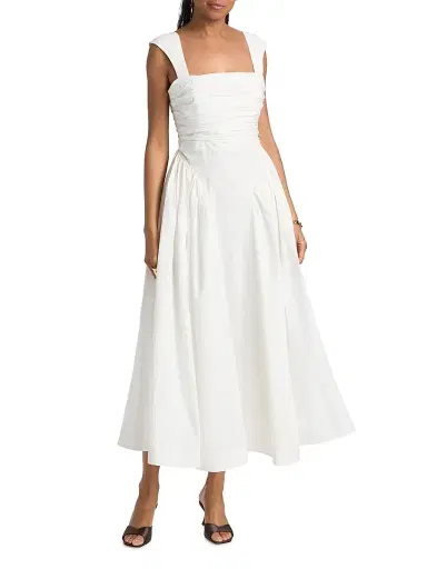 AMUR Women's Galilea Ruched Midi-Dress - | Thumbnail 3 AMUR Women's Galilea Ruched Midi-Dress - | Thumbnail 3
