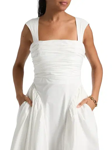 AMUR Women's Galilea Ruched Midi-Dress - | Thumbnail 6 AMUR Women's Galilea Ruched Midi-Dress - | Thumbnail 6