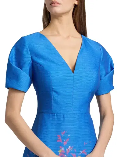 Kay Unger Women's Carlotta Floral Organza Gown - Azure Multi | Thumbnail 6 Kay Unger Women's Carlotta Floral Organza Gown - Azure Multi | Thumbnail 6