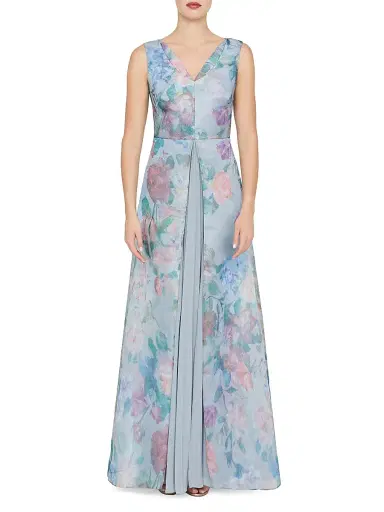 Kay Unger Women's Merida Floral Organza A-Line Gown - Spring Mist | Thumbnail 2 Kay Unger Women's Merida Floral Organza A-Line Gown - Spring Mist | Thumbnail 2