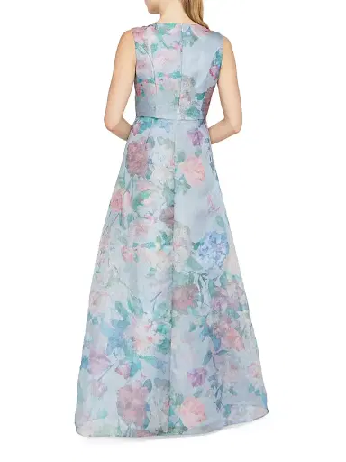 Kay Unger Women's Merida Floral Organza A-Line Gown - Spring Mist | Thumbnail 4 Kay Unger Women's Merida Floral Organza A-Line Gown - Spring Mist | Thumbnail 4