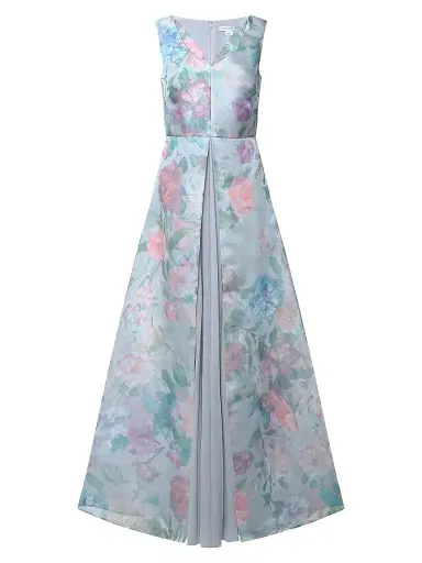 Kay Unger Women's Merida Floral Organza A-Line Gown - Spring Mist | Thumbnail 1 Kay Unger Women's Merida Floral Organza A-Line Gown - Spring Mist | Thumbnail 1