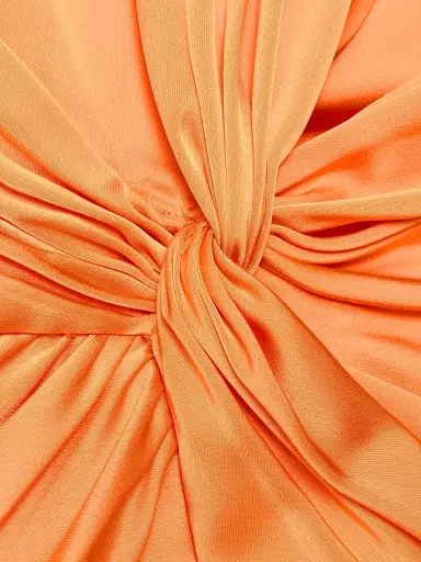 Et Ochs Women's Tatum Satin Draped V-Neck Gown - Tangerine | Thumbnail 7 Et Ochs Women's Tatum Satin Draped V-Neck Gown - Tangerine | Thumbnail 7