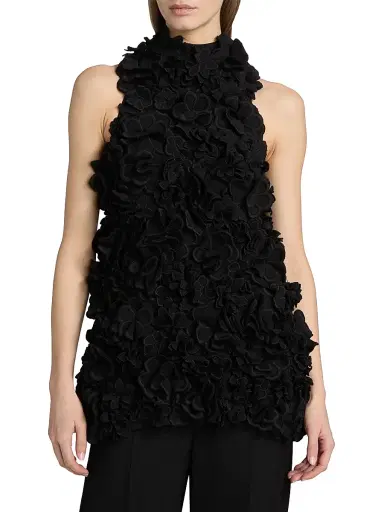 Altuzarra Women's Sigourney Floral Appliqué Top - Black | Thumbnail 3 Altuzarra Women's Sigourney Floral Appliqué Top - Black | Thumbnail 3