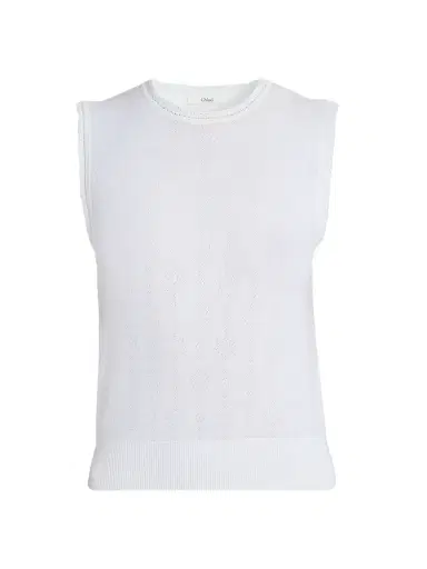 Chloé Women's Wool Knit Sleeveless Top - Iconic Milk | Thumbnail 1 Chloé Women's Wool Knit Sleeveless Top - Iconic Milk | Thumbnail 1